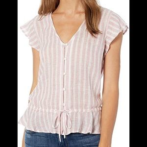 Barely worn Rails Breton top pink stripe size med